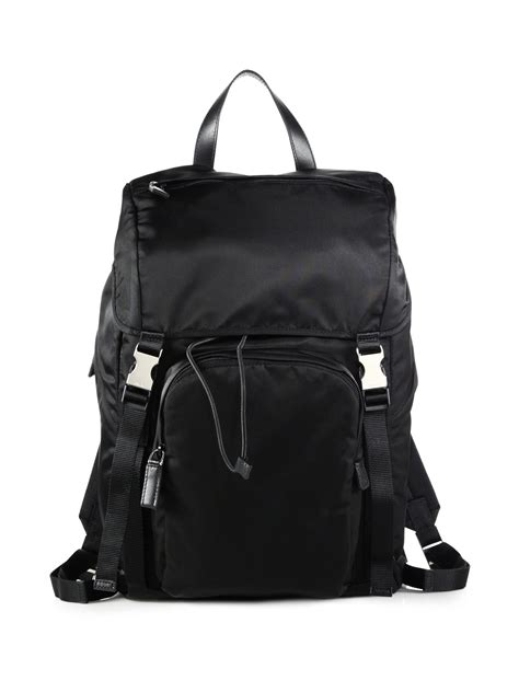 prada two pocket backpack men nylon one size black replica|prada nylon mini bag price.